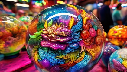 Closeup of th Crystal Dragon Balls from Dragon Ball Z in Bogot, Colombia, Showcasing Sharp Details and Vibrant Colors Amidst a Mystical Scene, Perfect for Anime Enthusiasts and Art Lovers.