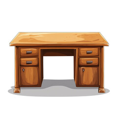 Wooden desk with drawers storage space home office furniture