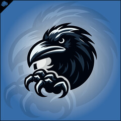 CROW RAVEN MASCOT LOGO. VECTOR. EPS.