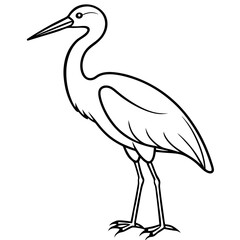 Minimalist Stork Line Art Vector