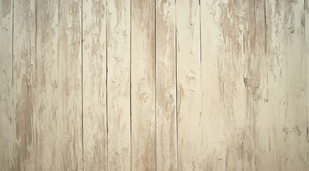 Obraz premium Aged, light beige wooden planks. Vertical weathered wood paneling