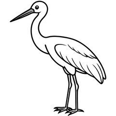 Obraz premium Minimalist Stork Line Art Vector