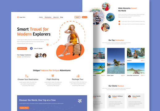 Travel Landing Page Design Layout