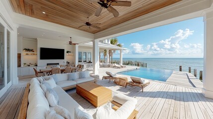Upscale Coastal Home with Dock, Pool, and Stunning Oceanfront Views in Florida  