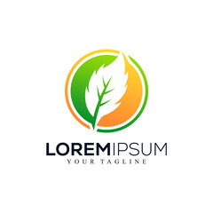 Abstract circle leaf logo design