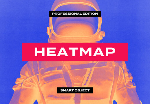 Heatmap Gradient Neon Invert Photo Effect Paper Texture Template Mockup Overlay Style