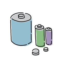 乾電池をイメージしたイラスト