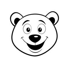 bear head with a round face.