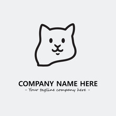 Cat illustration black and white for logo company vector image