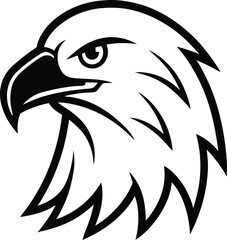 Obraz premium Eagle Head outline vector on a transparent background