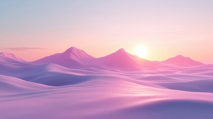 Fototapeta premium A minimalist desert scene with gentle sand patterns and soft sunlight