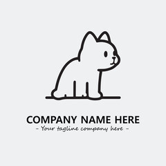 Cat illustration black and white for logo company vector image