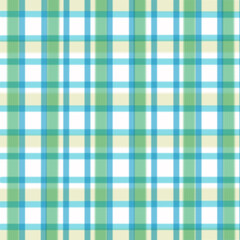 Green plaid gingham, scottish tartan texture, grid graph paper with rhombus squares pattern, picnic napkin and curtain tablecloth, vector seamless geometric checkered fabric