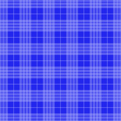 Blue plaid gingham, scottish tartan texture, grid graph paper with rhombus squares pattern, picnic napkin and curtain tablecloth, vector seamless geometric checkered fabric