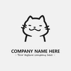 Cat illustration black and white for logo company vector image