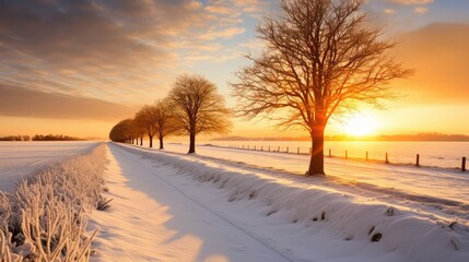 landscape country road snow