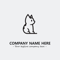 Cat illustration black and white for logo company vector image