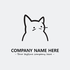 Cat illustration black and white for logo company vector image