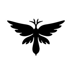 Minimalist black silhouette of Sedge and Bee symbol representing Upper and Lower Egypt united