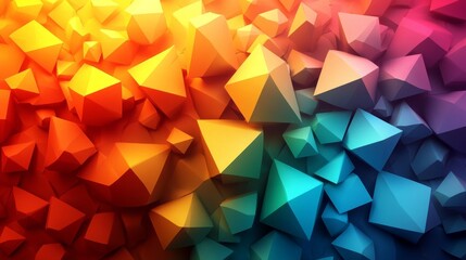 Naklejka premium The image features a wallpaper with a colorful abstract design composed of folded paper origami