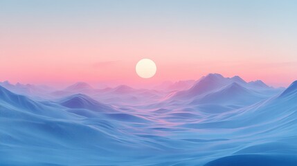 Fototapeta premium A peaceful desert panorama with endless dunes fading into the horizon