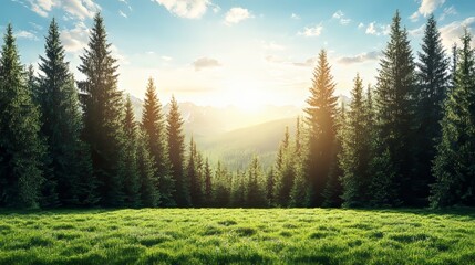 Simple green meadow landscape depicted in an anime nature wallpaper image