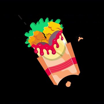 Tasty Wrap Sticker Scene Animation