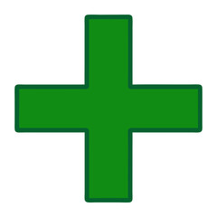 Obraz premium green cross isolated sign