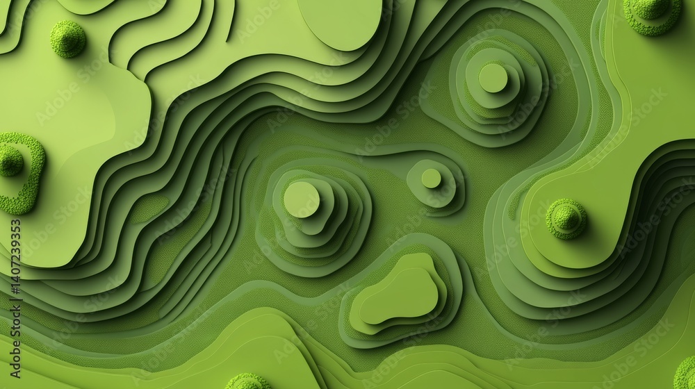 Poster green gradient lines serve as the basis for this abstract design image