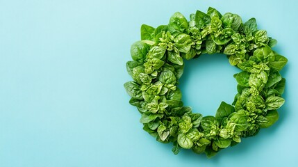 The image features isolated spinach leaves that appear juicy, all on a white background