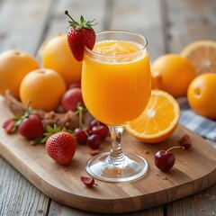 orange juice and fruits