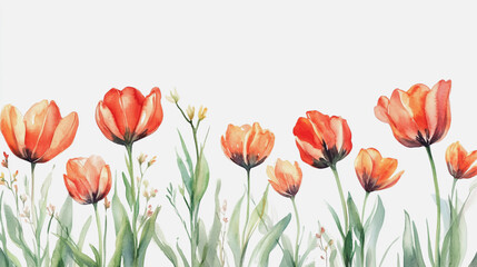 Fototapeta premium Elegant wedding invitation card background . Minimal hand painted watercolor botanical flowers texture template background. Design for wedding, vip cover, poster, rsvp moderncard.Valentine's Day