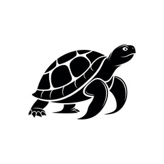 tortoise silhouette logo vector line art logo design