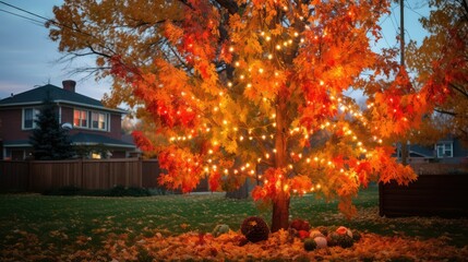 Obraz premium maple tree november decoration autumn leaves