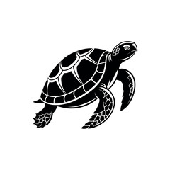 tortoise silhouette logo vector line art logo design