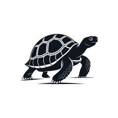 tortoise silhouette logo vector line art logo design