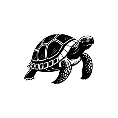 Fototapeta premium tortoise silhouette logo vector line art logo design