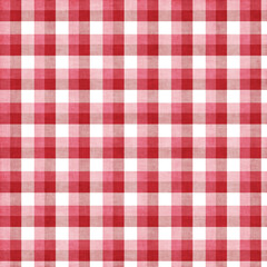 Red plaid gingham, scottish tartan texture, grid graph paper with rhombus squares pattern, picnic napkin and curtain tablecloth, vector seamless geometric checkered fabric