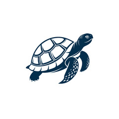 tortoise silhouette logo vector line art logo design