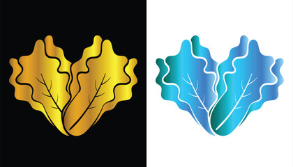 Obraz premium Vector image of a beautiful and attractive gold mustard vegetable logo on a black and white background