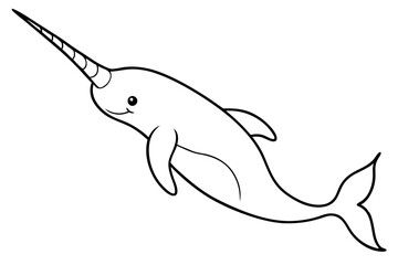 Obraz premium Modern Narwhal Vector