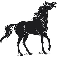 silhouette horse image on white background


