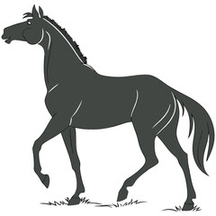 silhouette horse image on white background


