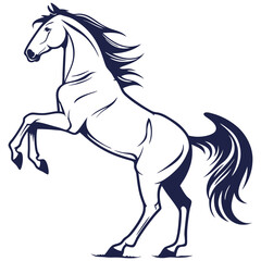 silhouette horse image on white background


