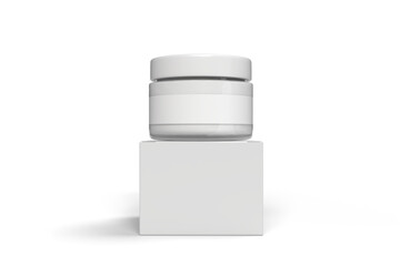 Mockup Cream Jar container with cardboard paper packaging boxes isolated on background. Design template cosmetic for Ads serum, essential oil, treatment, gel, lotion, skin care, makeup, healthcare