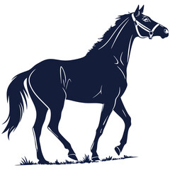 silhouette horse image on white background



