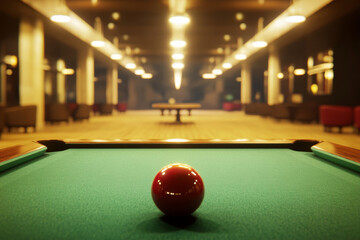 Billiard ball on a billiard table