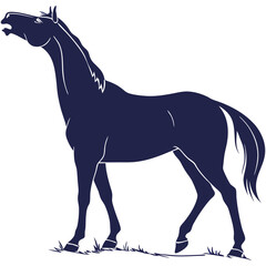 silhouette horse image on white background


