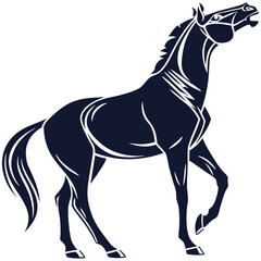 silhouette horse image on white background


