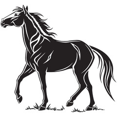 silhouette horse image on white background



